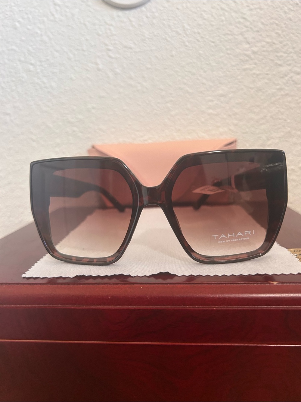 Tahari Women's Brown Gradient Oversized Square Sunglasses